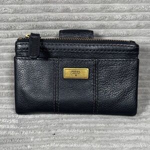Fossil Ella Black Leather Small Multifunction Wallet